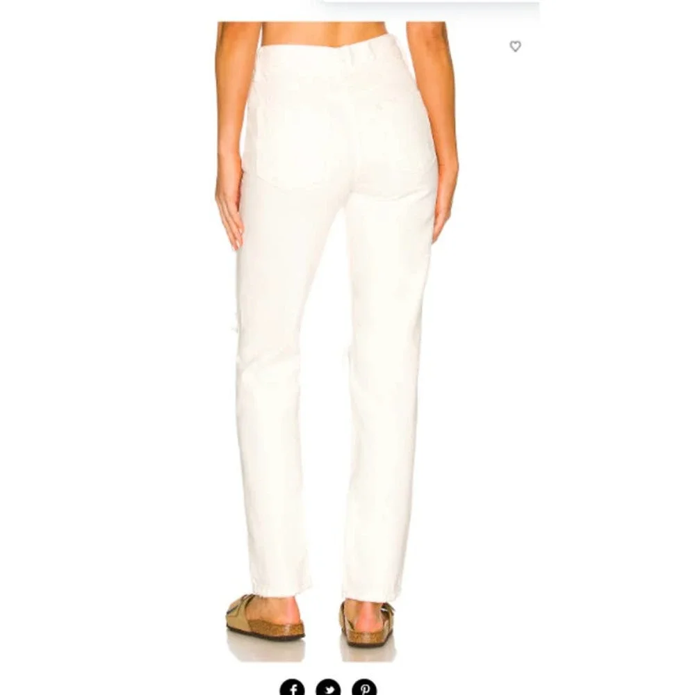 Free People The Lasso Jeans Button Fly White‎ Denim Size 26